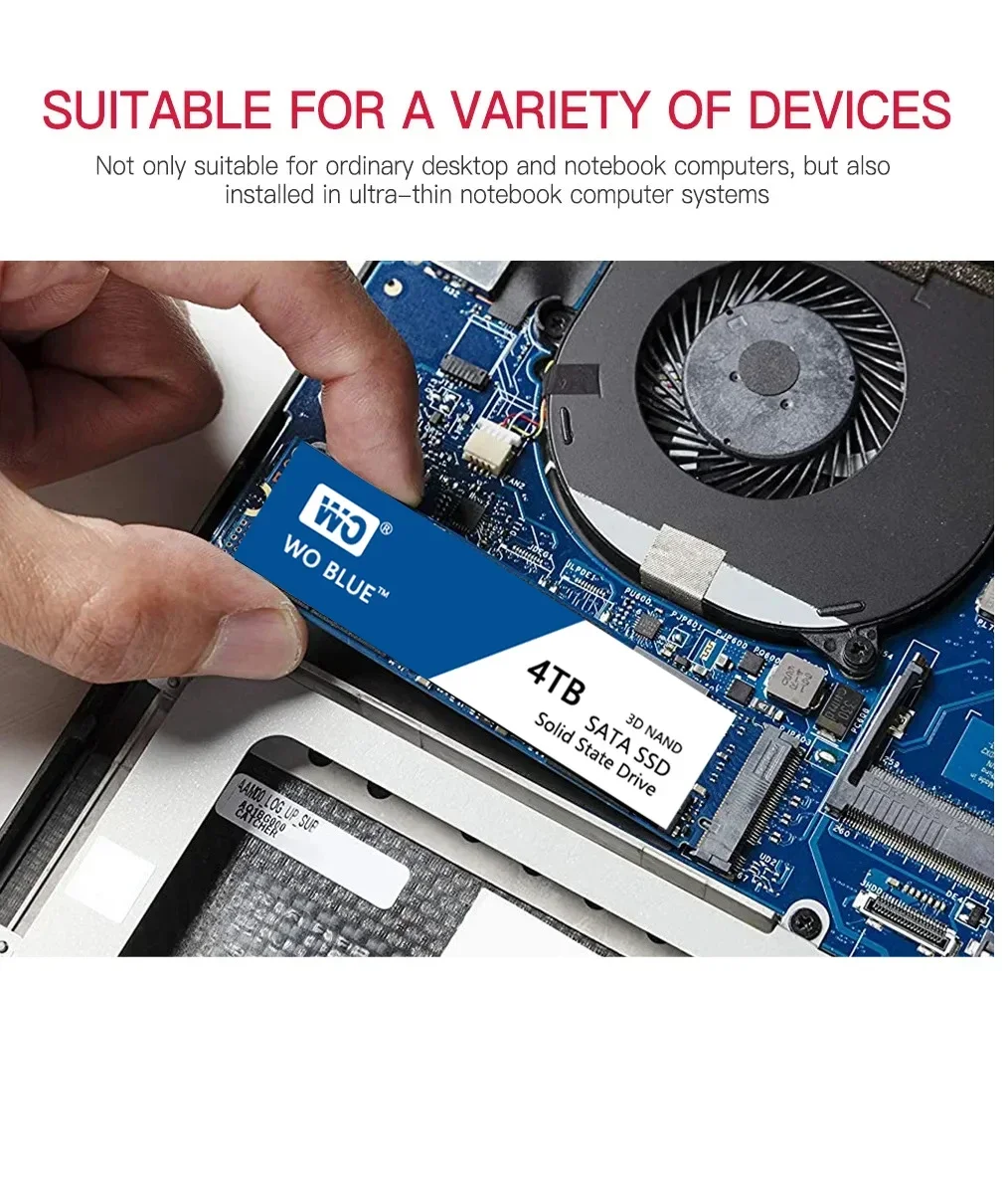 WO NVME Blue 2024 SSD M.2 2,0, PCIe Gen 2280x4, novedad de 4,0 ordenador portátil de 8TB, 4TB, 2TB, 1TB, ps5, ssd, 2100 MB/s, 600TBW, 3g(10 ~ 2000Hz)