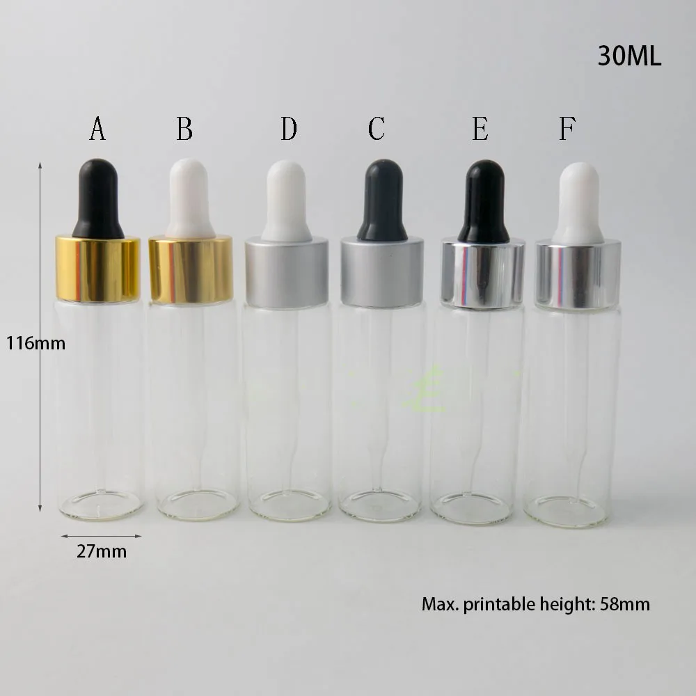 

30pcs/Lot Serum Container 30ml 30cc/1oz Glass Dropper Jar Cosmetic Bottles For Skincare Toner Moisturizing Liquid Free Shipping