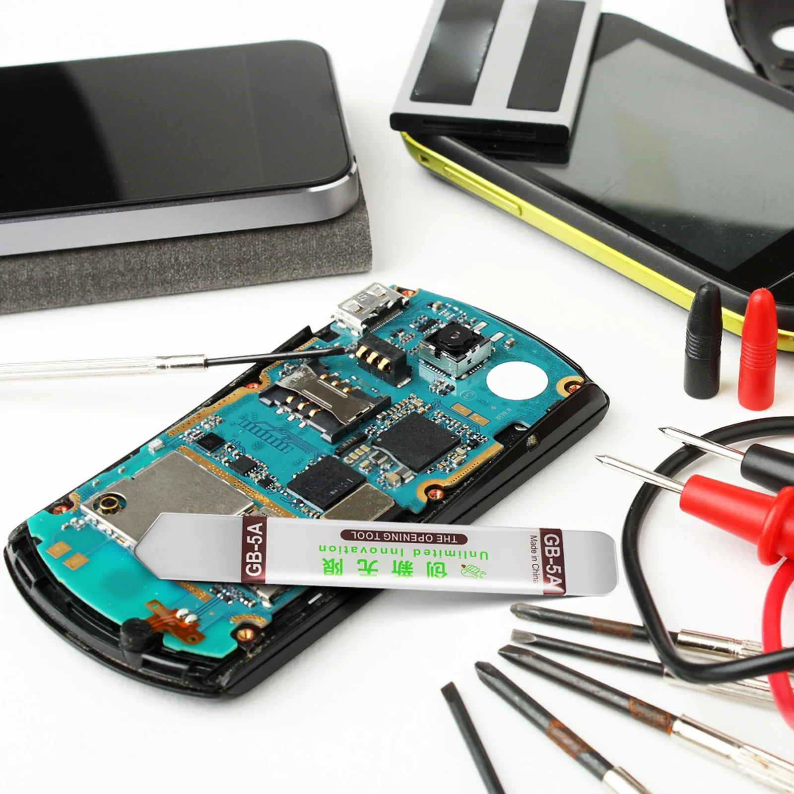 5 قطع من الفولاذ المقاوم للصدأ، أداة فتح رفيعة للغاية لإصلاح الكمبيوتر المحمول، فتاحة شاشة شريط تفكيك الهاتف #1