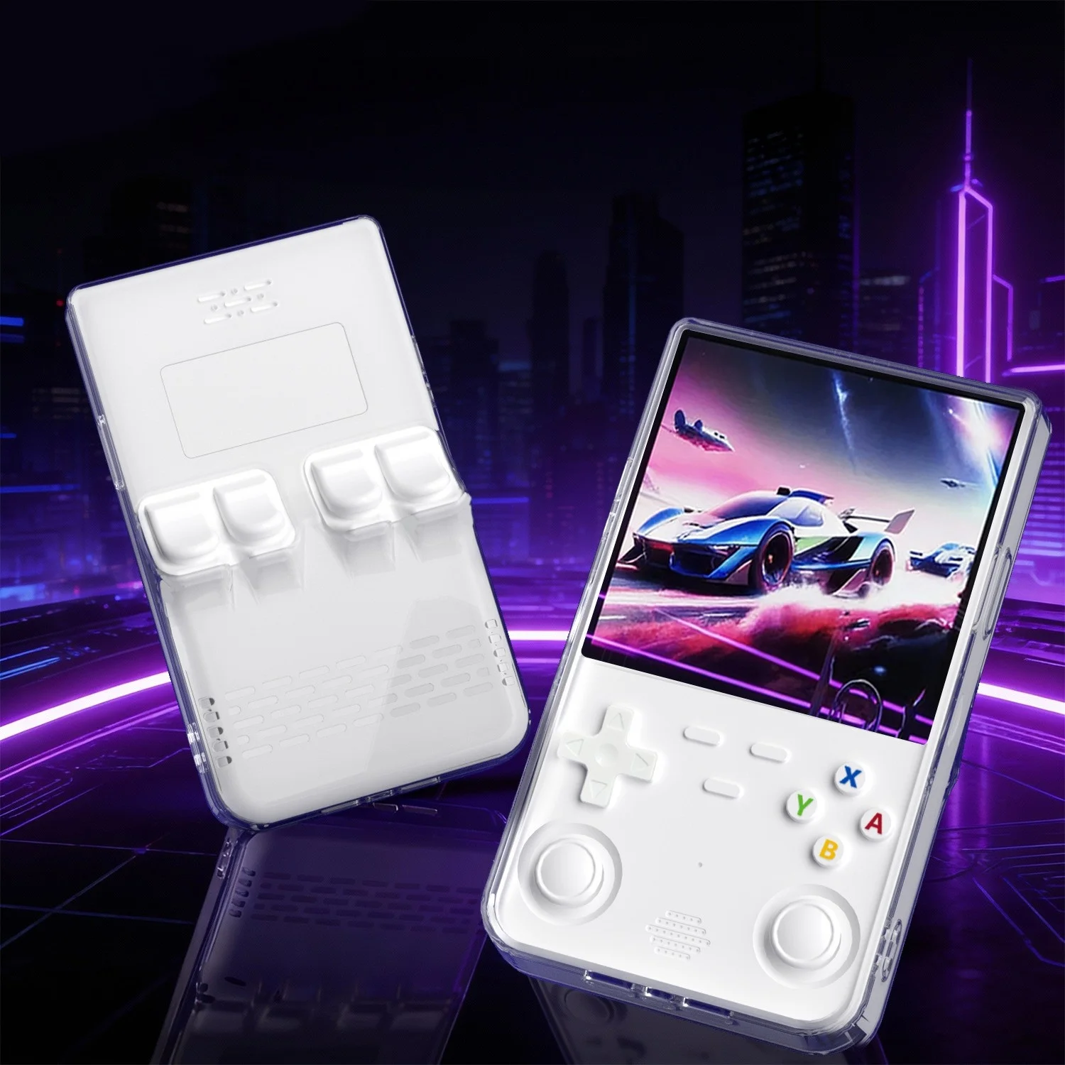 For R36 Ultra TPU Soft Shell Storage Bag Portable R36ultra Game Console Transparent TPU Case Handheld Carry Bag Accessory