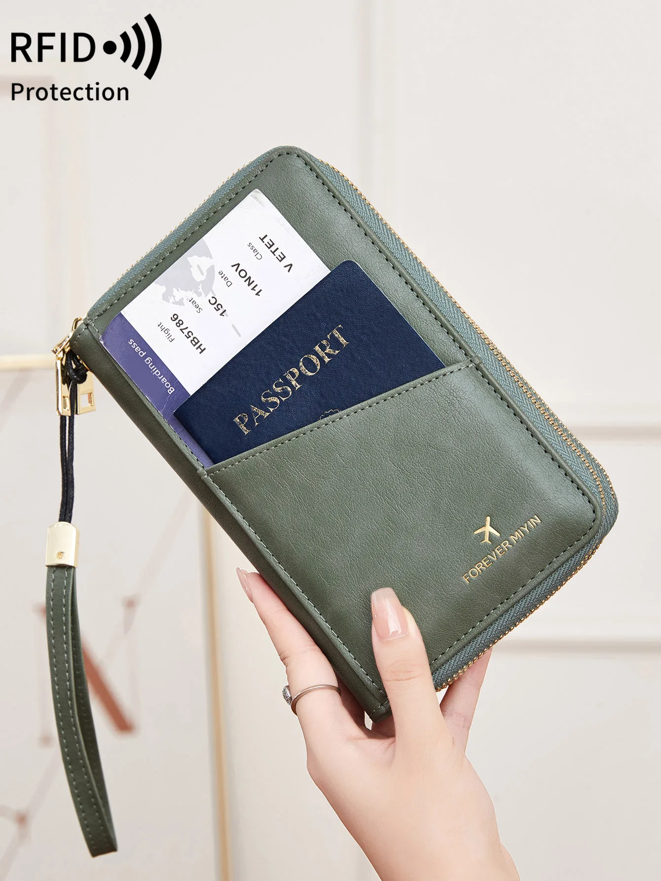 RFID anti-theft brush passport bag international travel ticket and document bag simple and stylish multifunctional passport clip