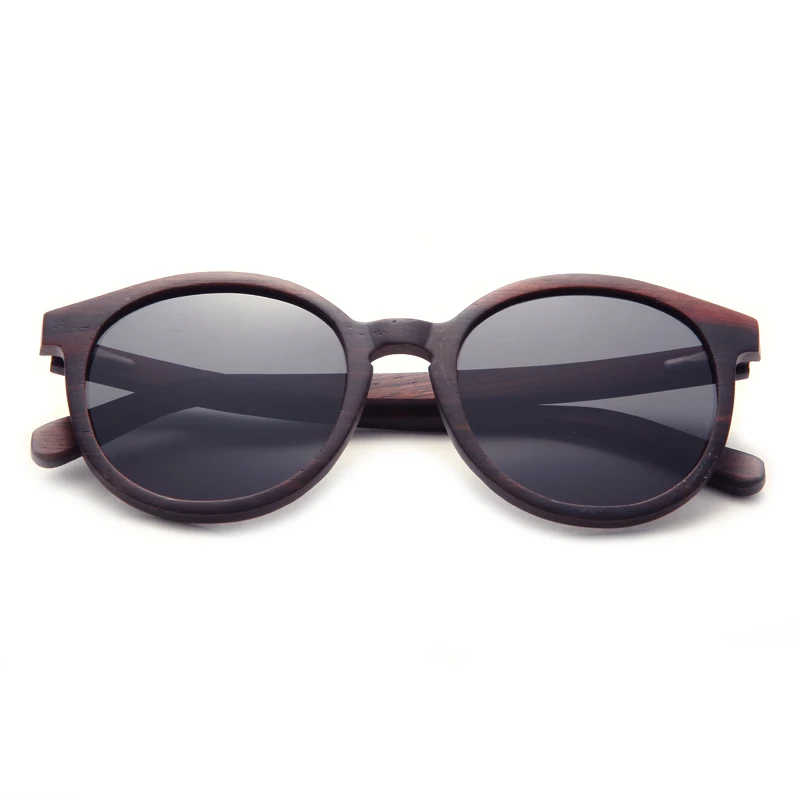 نظارات شمسية كلاسيكية من خشب الأبنوس الأسود بإطار خشبي طبيعي مصنوعة يدويًا للرجال والنساء #1