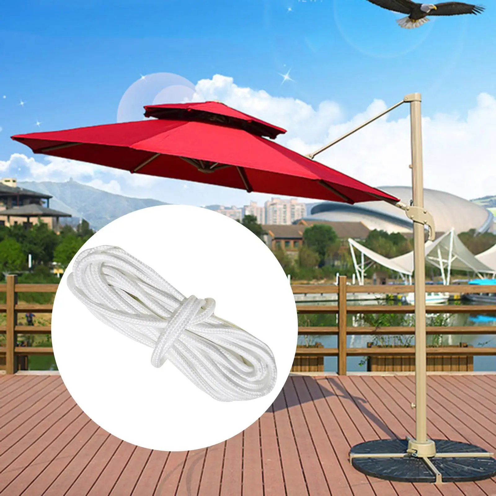

Patio Umbrella Accessories Patio Umbrella Cord Line Lightweight Parts Heavy Duty Easy to Use Patio Umbrella Line for Outdoor