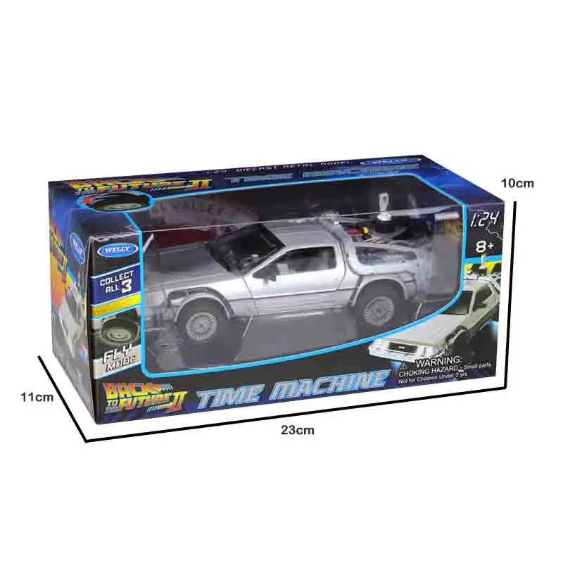 1:24 DMC-12 DeLorean Time Machine Regreso al futuro coche estático vehículos fundidos a presión juguetes de coche de modelos coleccionables