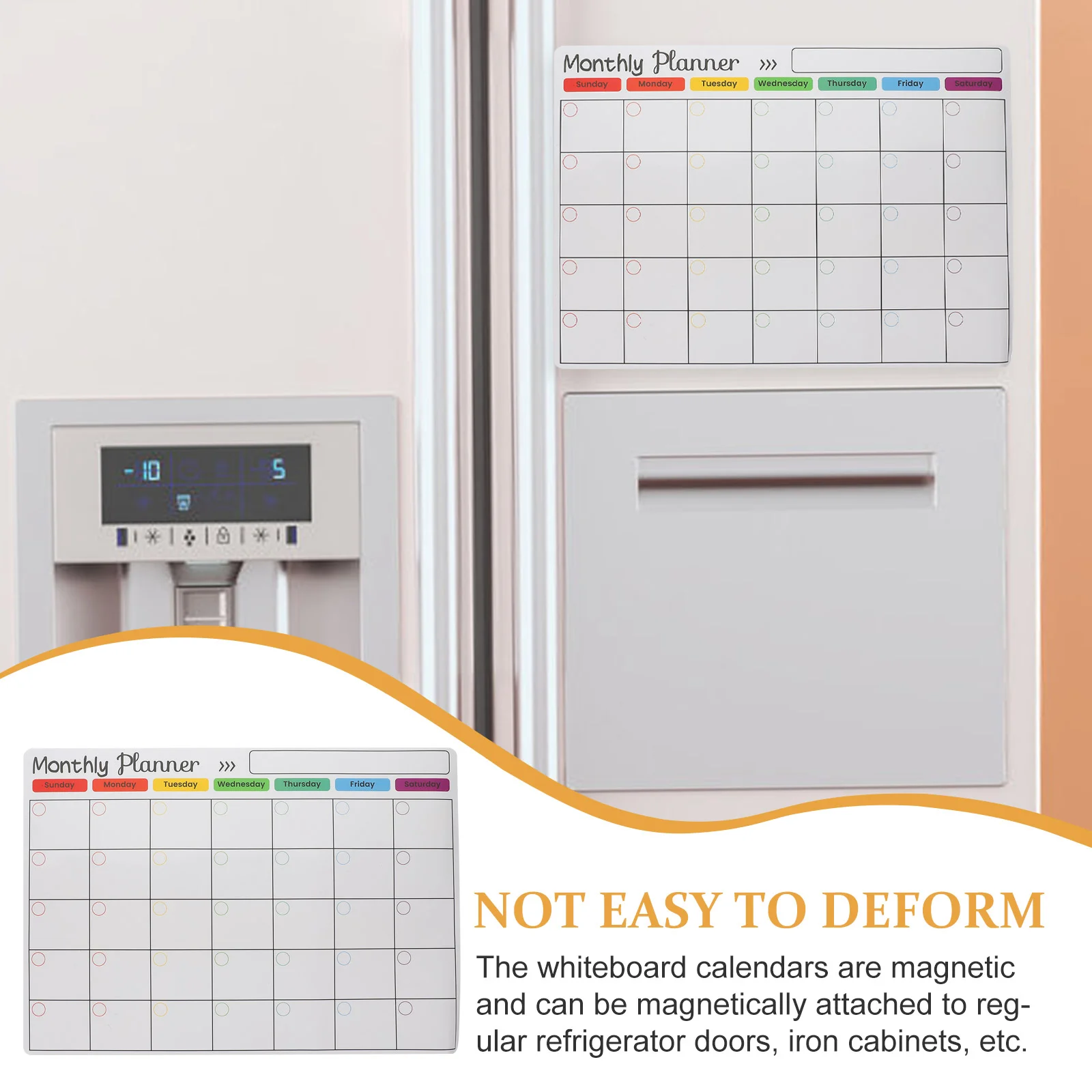 Magnet Work Magnetic White Board Fridge Dry Erase Calendar Soft Refrigerator Planning Whiteboard