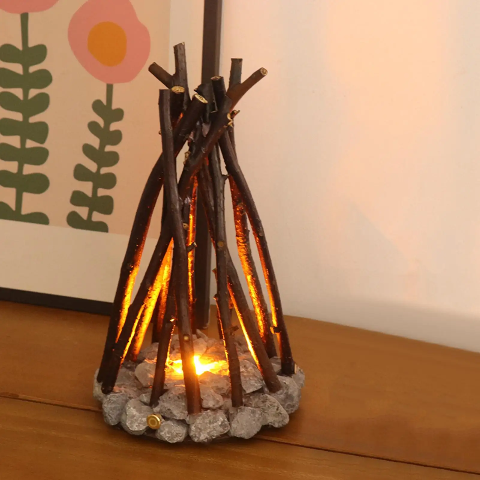 

Ночник для костра, 3 уровня яркости, регулируемый USB-питание, деревянное освещение, искусственный лагерь, огонь для семьи, друзей, настольное путешествие