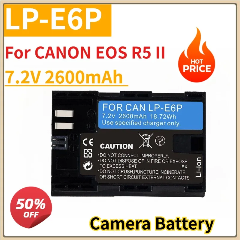 

New Camera Battery LP-E6P 7.2V 2600mAh For CANON EOS R5 II Li-Polymer
