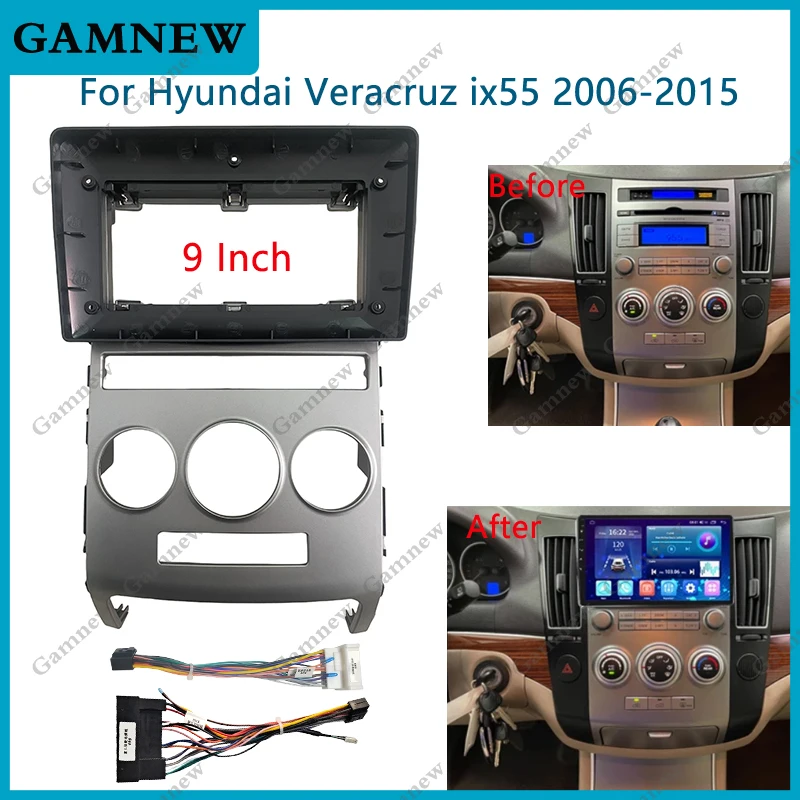 

9 Inch For Hyundai Veracruz ix55 2006-2015 Car Radio Fascias Android GPS MP5 Stereo Player 2 Din Head Unit Panel Dash Frame