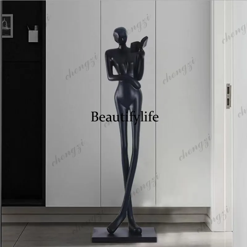 Postmodern abstract human body, sculpture floor lobby home living room, fiberglass large decorative ornament