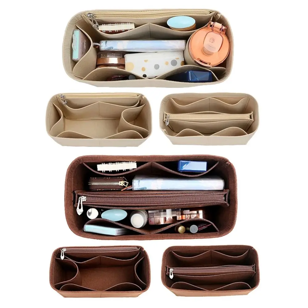 

Фетровая сумка-вставка Сумка Поддержка сумки Большая вместительная сумка-вкладыш Организация хранения Внутренняя сумка с несколькими карманами для LV Carryall