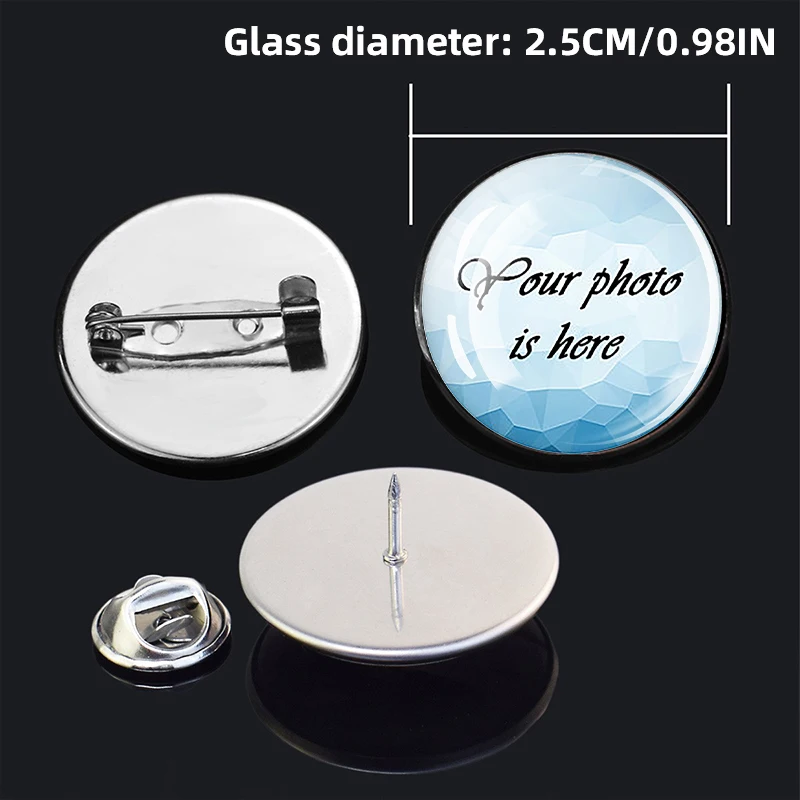 Personalized Pet Memorial Badge - Custom Photo Glass Dome Brooch (25mm) for Dog & Cat Lovers Stainless Steel Keepsake Gift