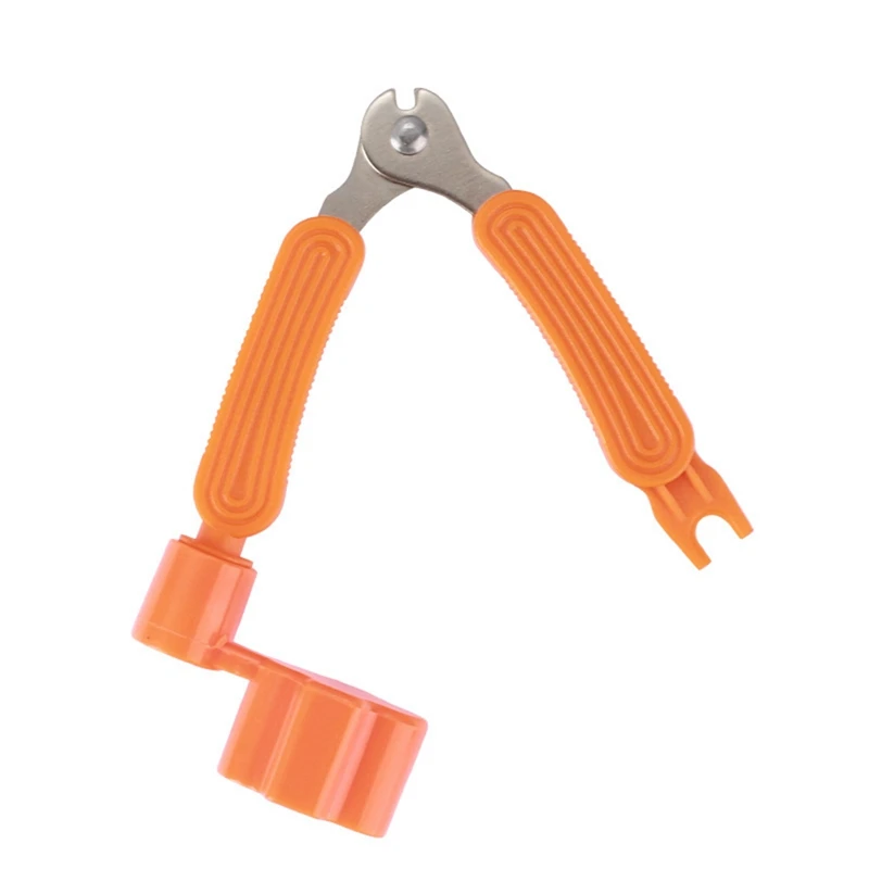 Acoustic Guitar Bridge Pin Remover Puller 3-In-1 Guitar String Replace Tool Orange 1Set