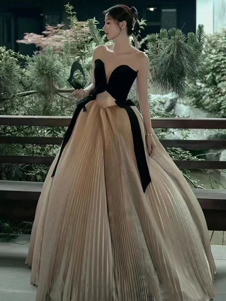 ヘベスタイル ベルベット イブニングドレス レディース ブラック 高級 ホステス 結婚式 セレモニー パフォーマンス 会社 年次総会 飲酒式典