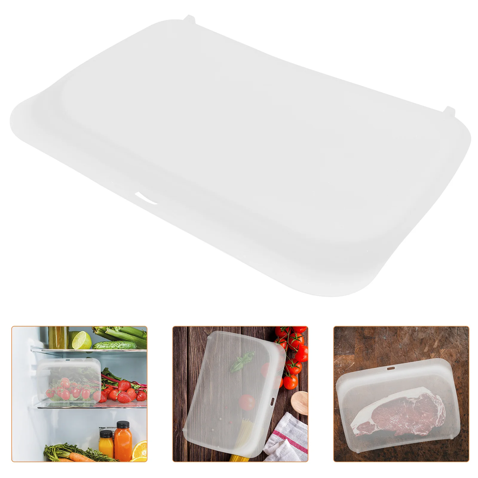 

Silicone Reusable Food Bag 580ml Transparent Container Microwave Safe Durable Easy Clean Reusable Silicone Storage Bag