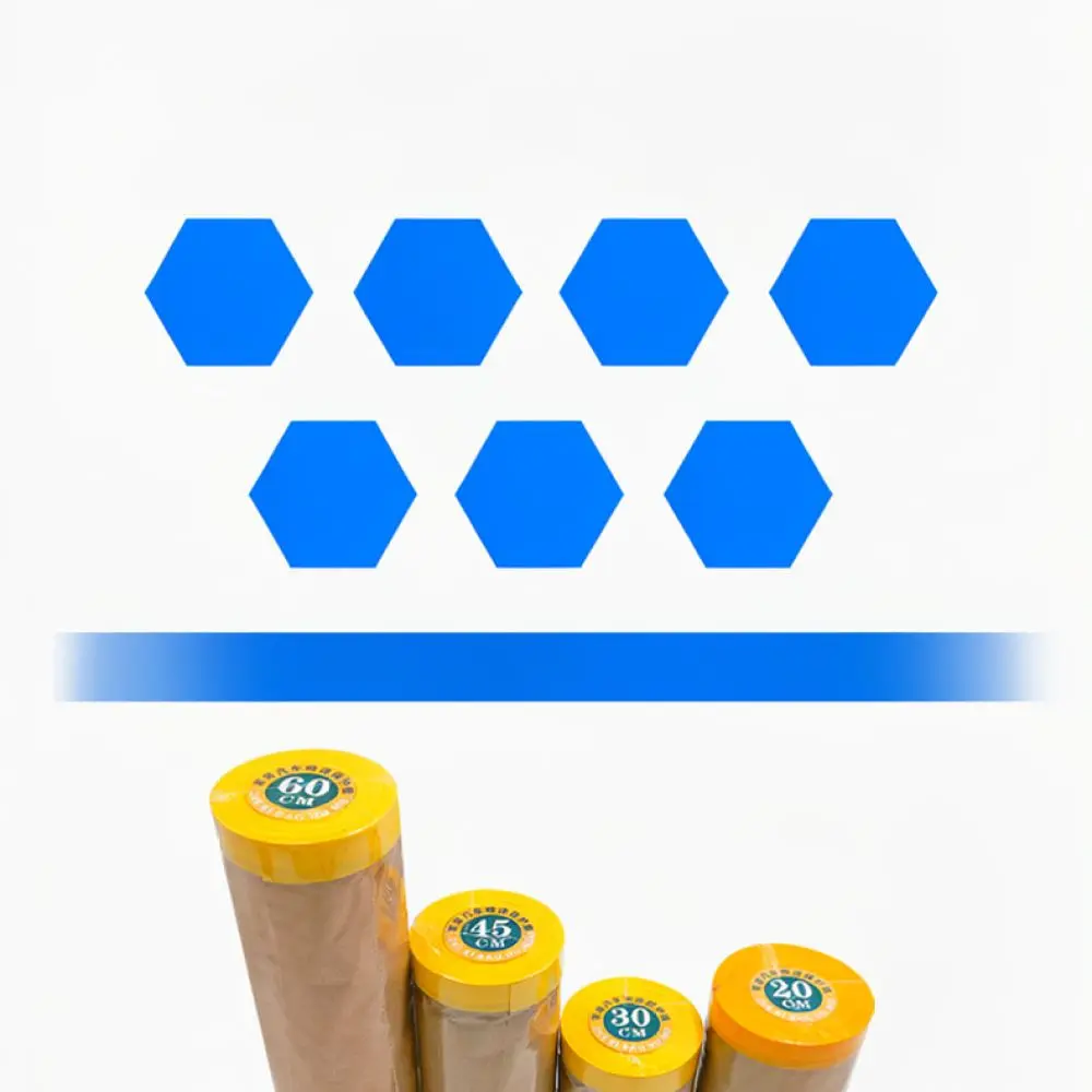 Industrial Strength Kraft Masking Paper Tape For Car Spraying Interior Painting Dustproof Protective Covering Film