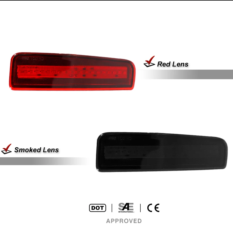 2 قطعة ل 2013-2015 هوندا أكورد كوبيه الأحمر LED المصد الخلفي عاكس الجمعية وظيفة كما الذيل الفرامل أو أضواء الضباب الخلفي