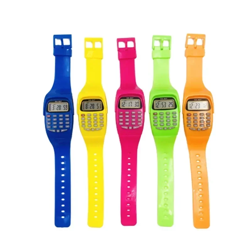 Calcolatrice elettronica per bambini data in Silicone tastiera multiuso orologio da polso Mini calcolatrice