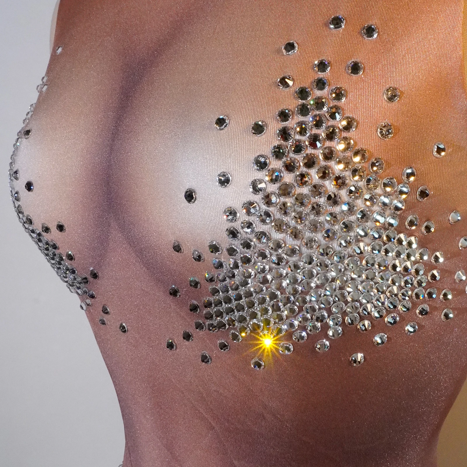 بريق حجر الراين عارية داخلية عارية الذراعين النساء حفلة عيد ميلاد سحب كوينز الزي أداء نادي المرحلة Gogo ملابس رقص #5