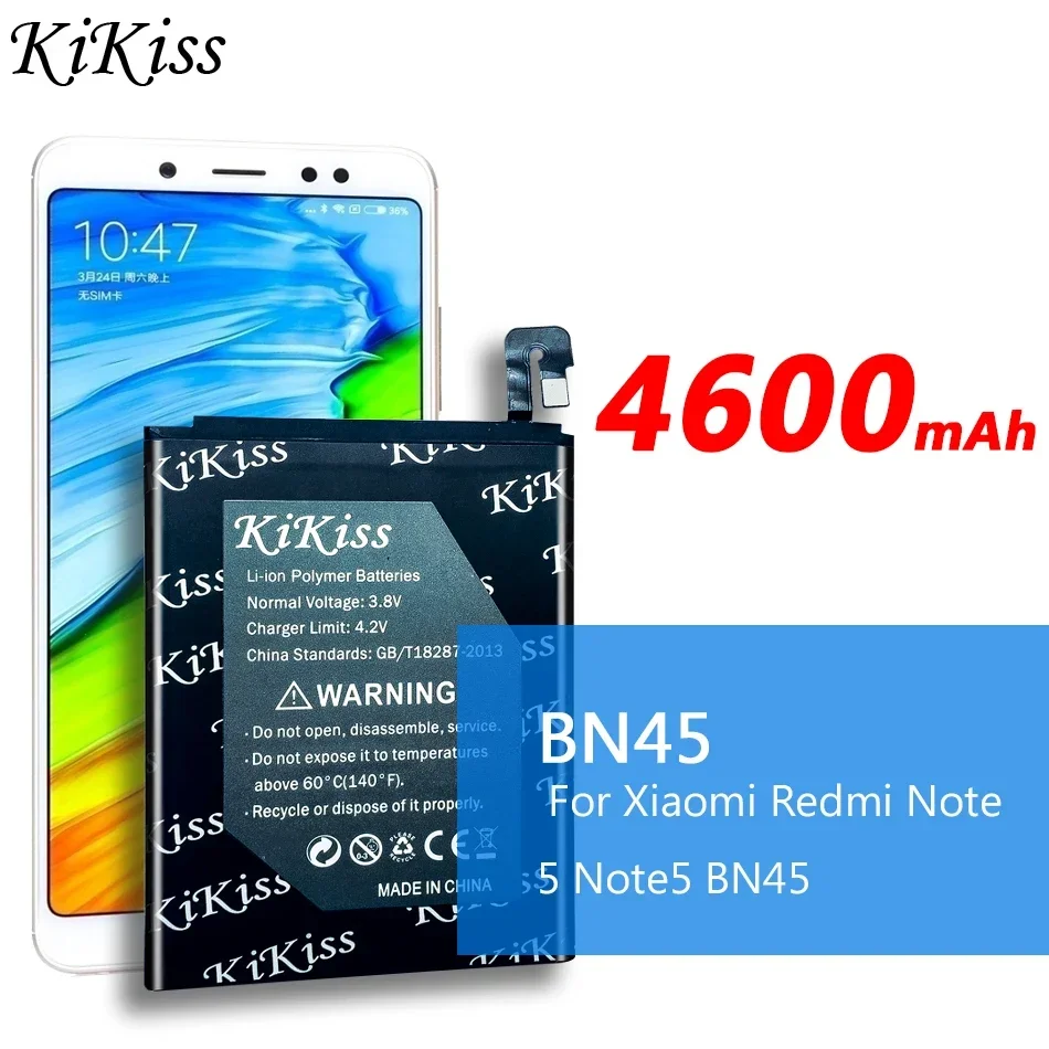 BN45 Battery 4600mAh for Xiaomi Redmi Note 5 Battery for Hongmi Redmi Note5 Replacement Battery BN 45 BN-45 + Tools