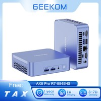 GEEKOM AX8 Pro Mini PC AMD Ryzen 7 8845HS 8 Cores Max 5.1GHz 32GB DDR5 5600MHz RAM 1TB SSD, WiFi 6E Bluetooth 5.2, USB3.2 Type-C