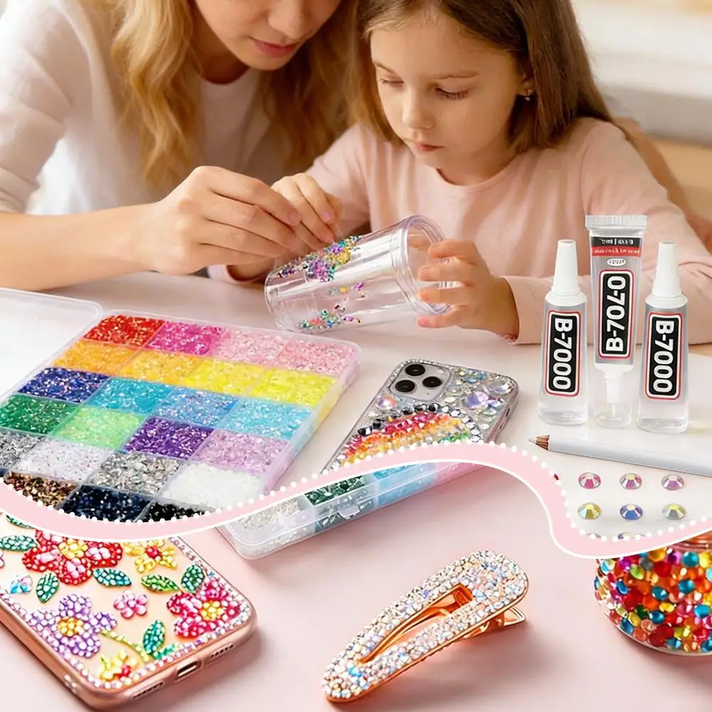 

24Grid 3mm Mixed Color Resin Drill Rhinestone Set DIY Clothing Flatback Nail Drill Mobile Phone Clothing Decoration Nails Crafts