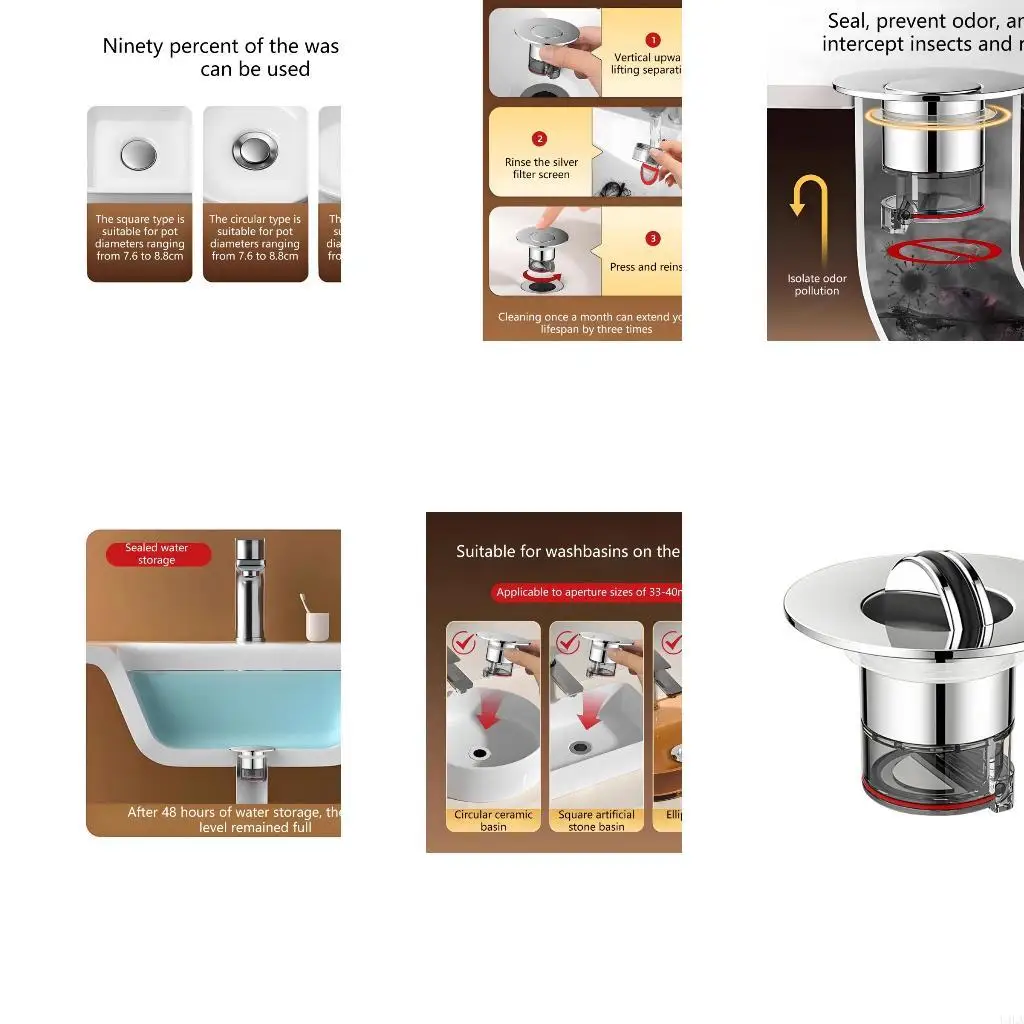 

U4LA Bathtubs Filter Plug Sink Drain Stoppers Universals Sink Strainer Removable Deodorant Cores Bathtubs Filter Plug Enduring