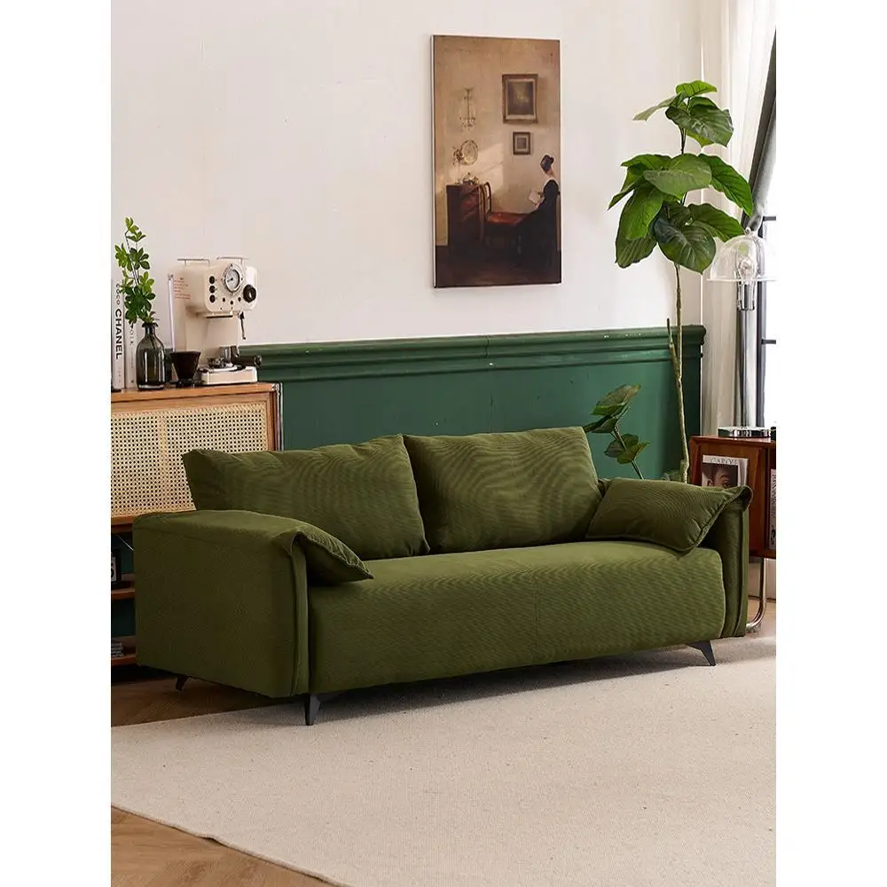 Sofa for Small Apartments Nordic Style Straight-Line Light Luxury Simple Design for Rental Properties Clothing Stores Fabric