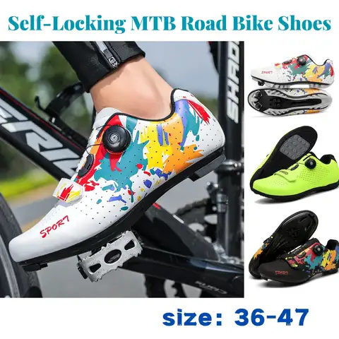 남녀공용 사이클링 신발, 36-47 그래피티 자동 잠금 MTB 도로 자전거 잠금 장치, 시마노 하드 밑창 스피닝 스니커즈, 자전거 장비 Best5 남녀공용 사이클링 신발, 36-47 그래피티 자동 잠금 MTB 도로 자전거 잠금 장치, 시마노 하드 밑창 스피닝 스니커즈, 자전거 장비 Best5