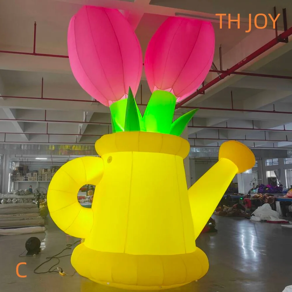 

5m Giant Inflatable tulip Flower Inflatable Tulip with LED light for event decoration