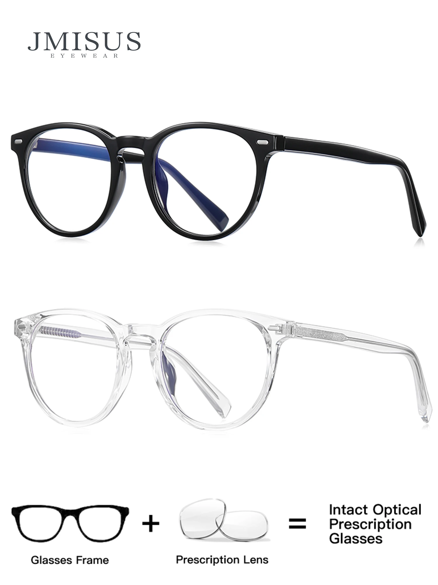 JMISUS mode hommes lunettes de Prescription rondes femme rotondité lunettes optiques myopie lunettes de soleil photochromiques lunettes optiques