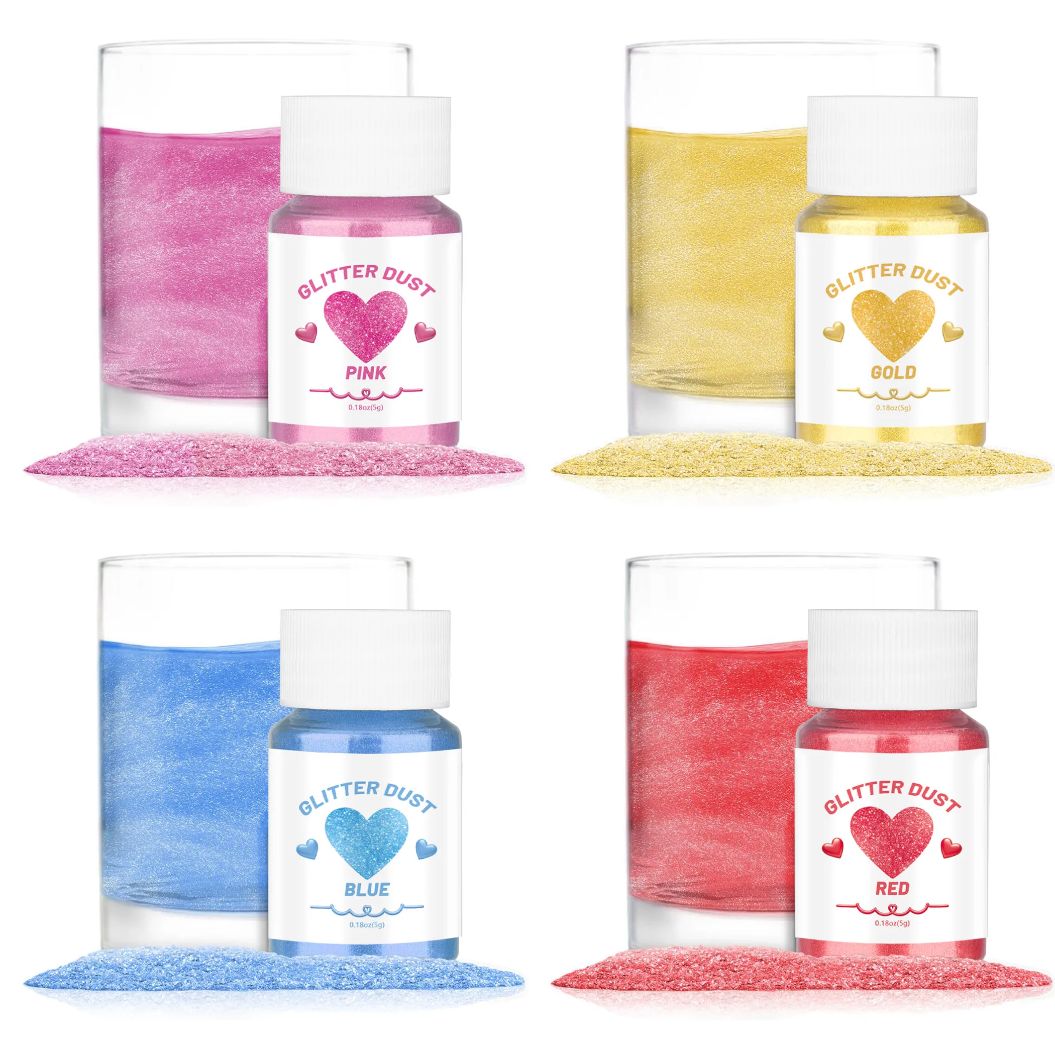 Glimmer Powder Glitter Luster Dust Decorating Sprinkle Glimmery Drink Wine Beverage Cake Candy Dessert Bakery Restaurant Vegan