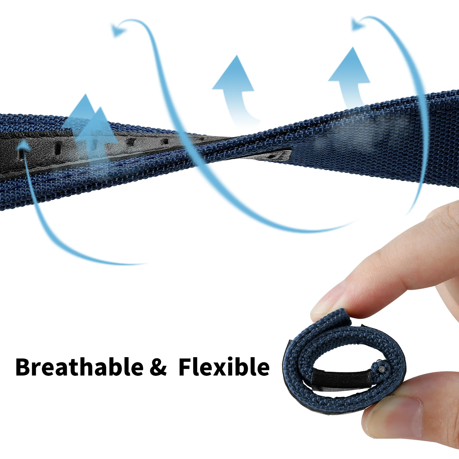 BERNY 20/22 mm Nylon-Uhrenarmband, atmungsaktiv, Sport-Uhrenarmbänder, gewebtes Nylon-Armband, Haltbarkeit, Stahlschnalle, werkzeugloses Uhrenarmband – Detail 18