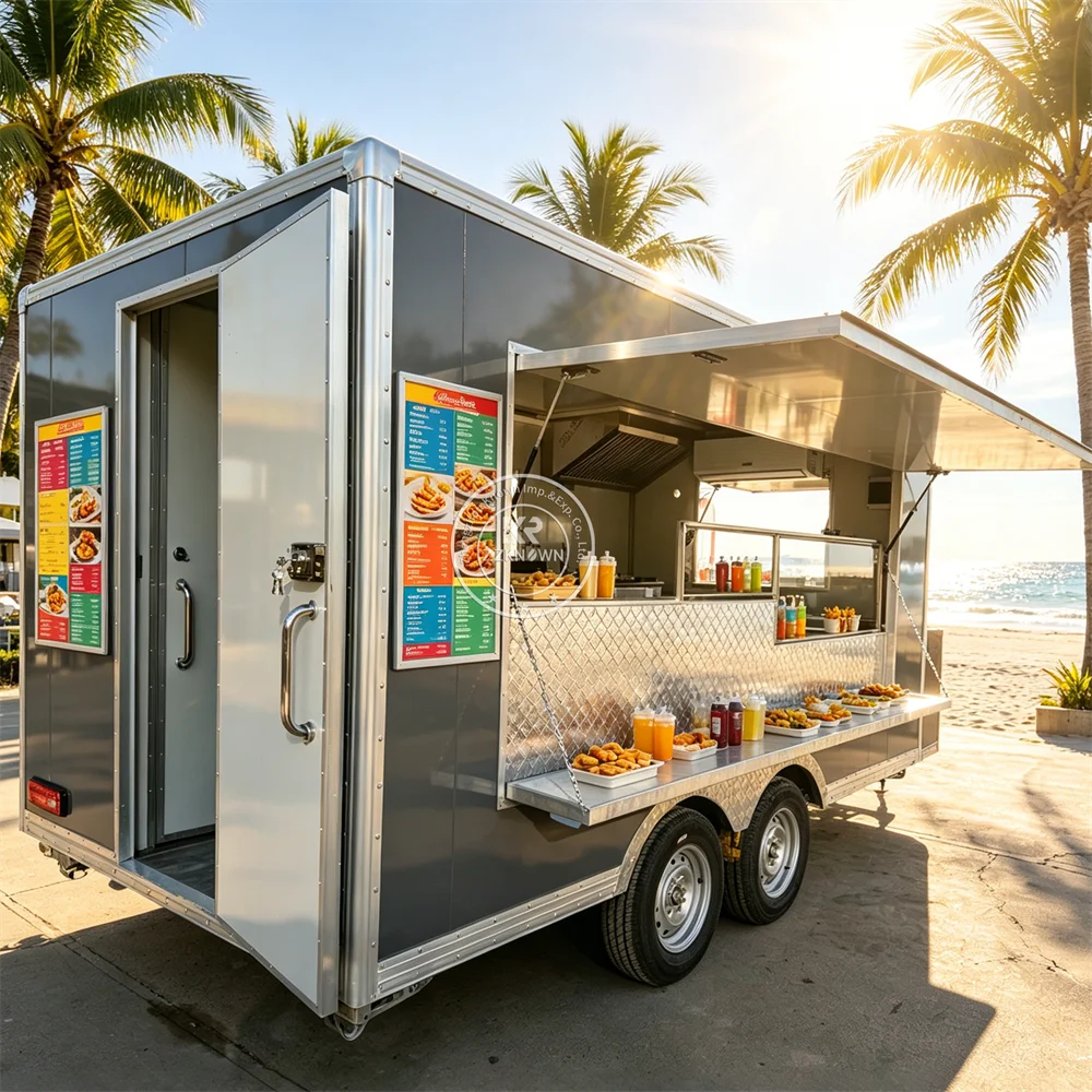 

Usa Standards Custom Food Truck Trailer Concession Kitchen Trailer Outdoor Food Cart With Full Kitchen