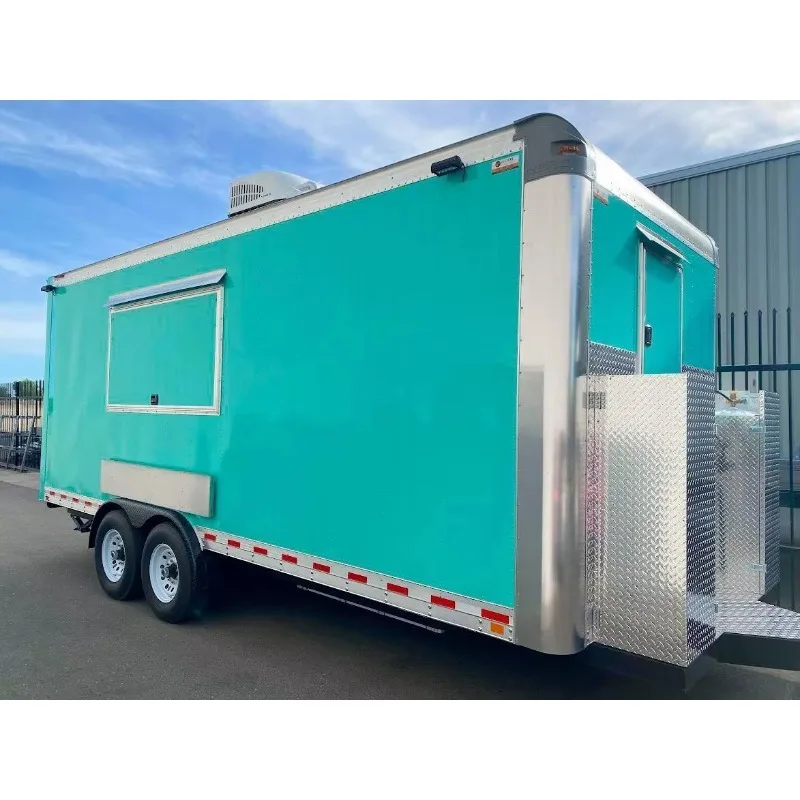 مقطورات الطعام مجهزة بالكامل مقطورة بار متنقلة شاحنة الوجبات السريعة شاحنة طعام متعددة الوظائف مخصصة للبيع مطعم متنقل