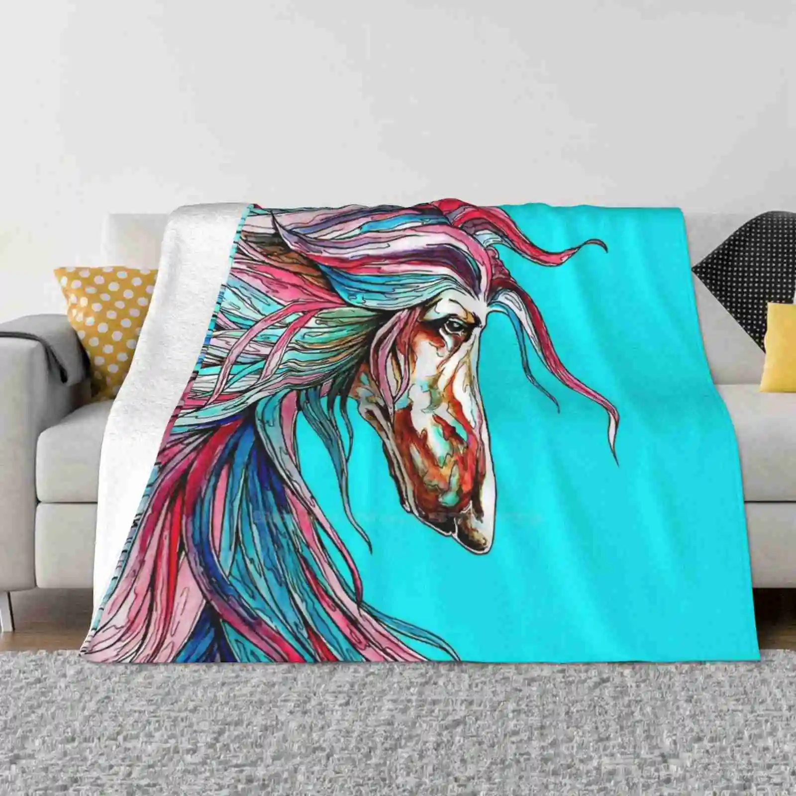 Afghan Hound.Coat Of Many Colours. Creative Design Light Thin Soft Flannel Blanket Afghan Hound Dog Colours