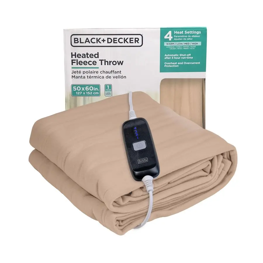 

Электрическое одеяло с подогревом, флисовое электрическое одеяло, одеяло с 4 уровнями нагрева, таймер 3 часа, автоматическое отключение, быстрый нагрев