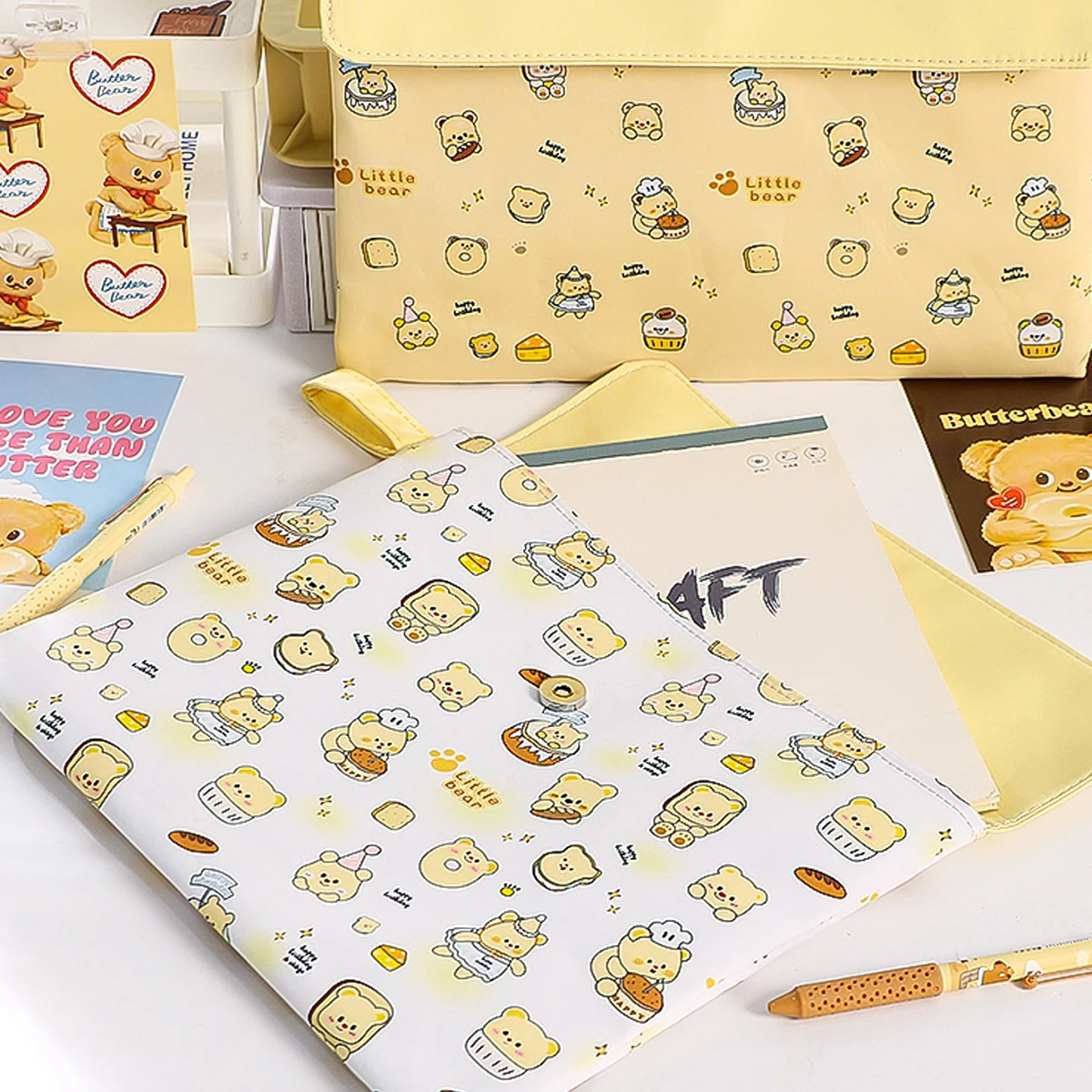 Capybara File Bag Student Stationery Bag Cartoon High Appearance Large Capacity Zipper Storage Bag Kapibala File Bag Student ST
