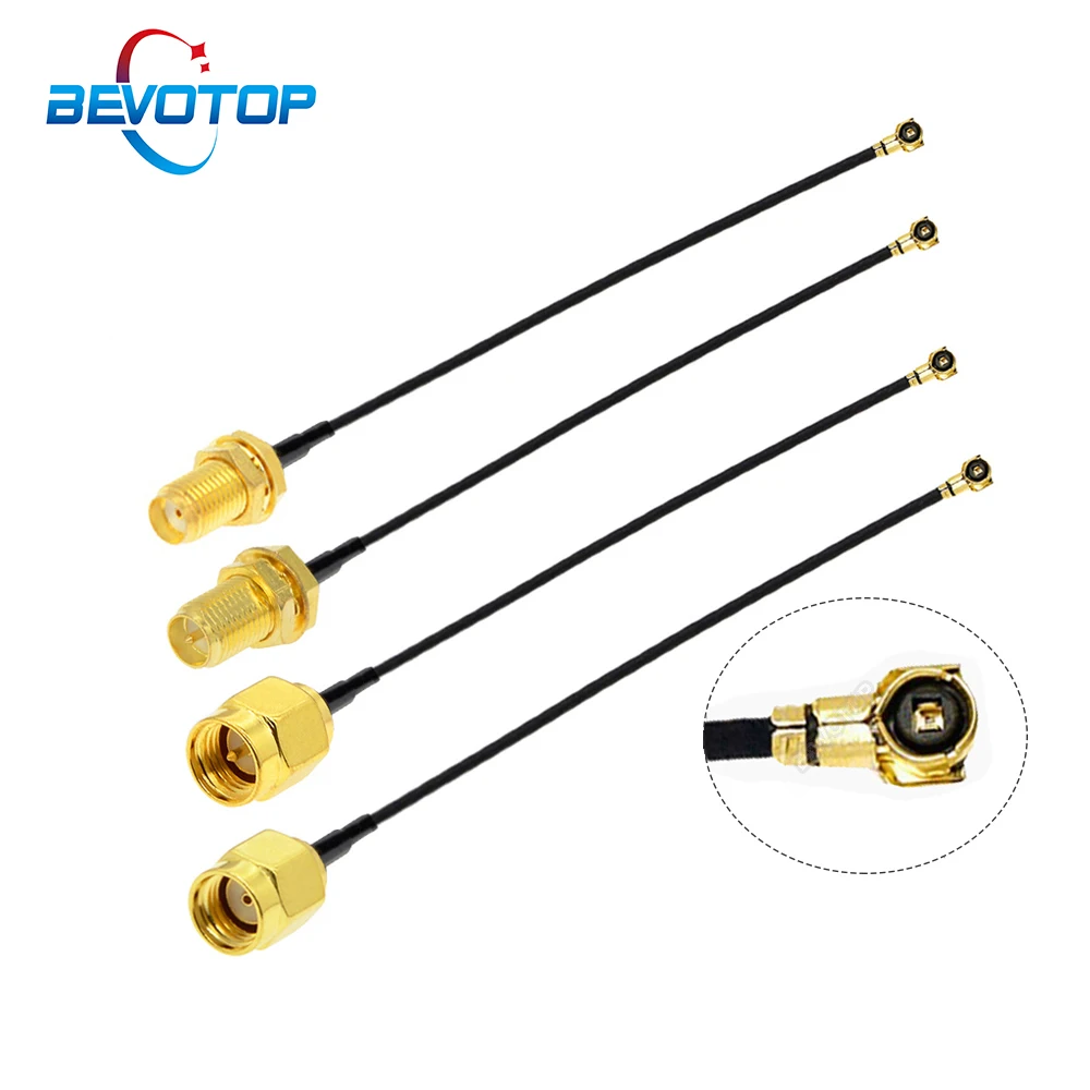 2PCS/lot SMA to IPEX Cable IPEX4 MHF4 Female to SMA Female WIFI Antenna Jumper RF Coaxial Cable RF1.13 Extension Pigtail BEVOTOP