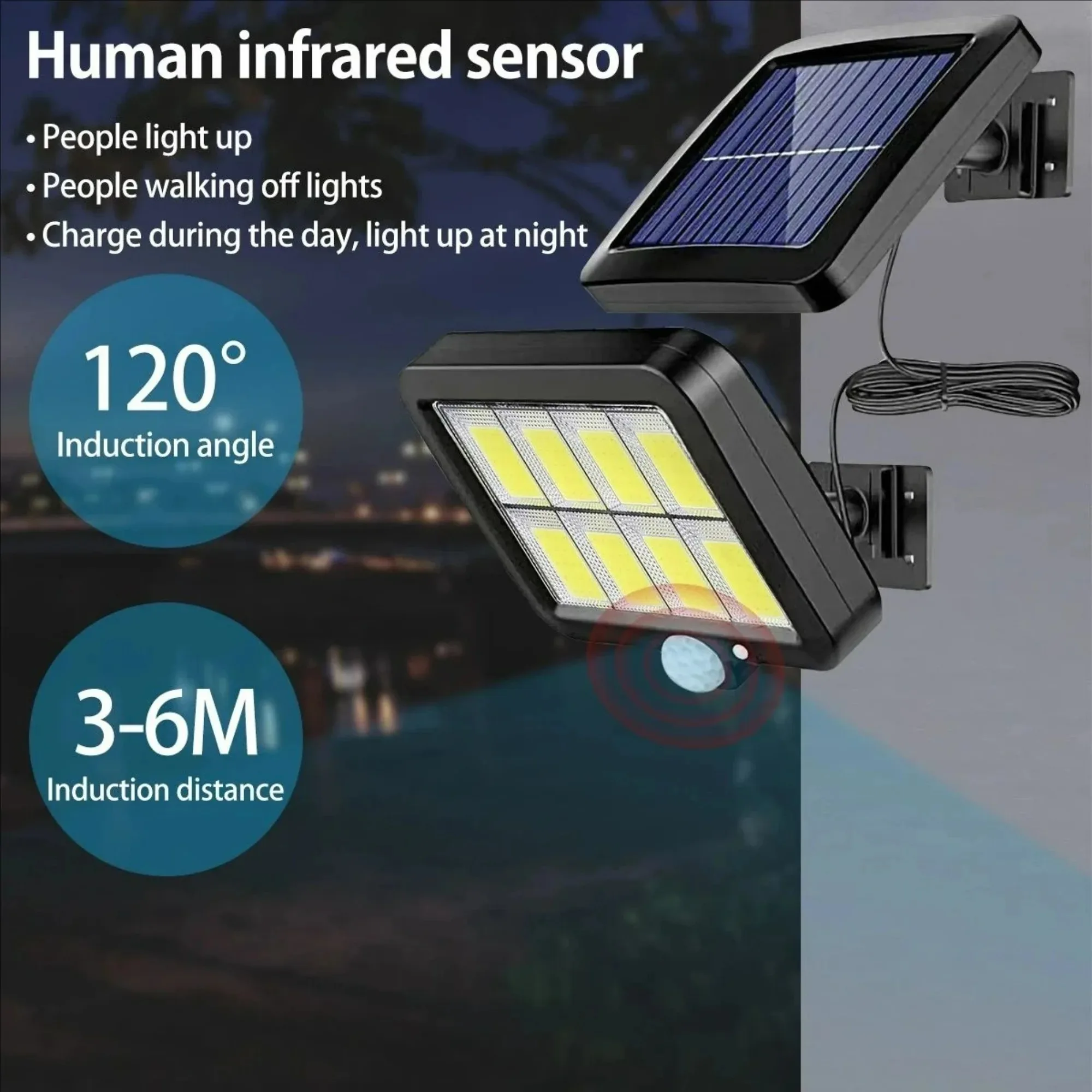 Outdoor Lighting Street Solar Split Wall Lamp 3 Mode Waterproof Motion Sensor Garden Street Lights Solar Lamp Garden Wall Light