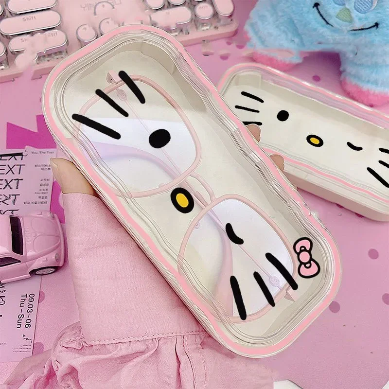 Cartoon Sanrio Nearsighted Glasses Organizer Hello Kittys Accessories Cute Kawaii Anime Glasses Case Portable Toys for Girl Gift