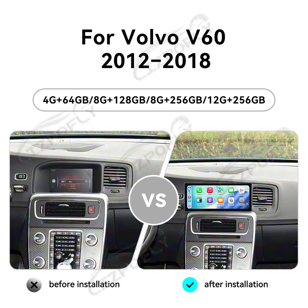 Car Accessories 15.8 Inch Car Radio For Volvo V60 2012-2018 Carplay Android Car Multimedia Player GPS Navi Radio Head Unit