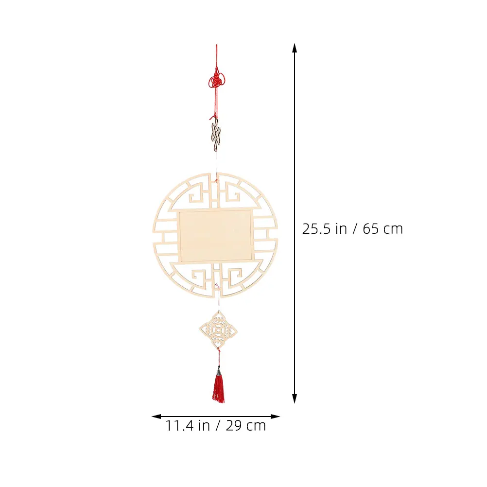 2 قطعة شرائح خشبية غير مكتملة مع ثقوب DIY بها بنفسك النمط الصيني الديكور الحرفية لوازم حلية جدار قلادة