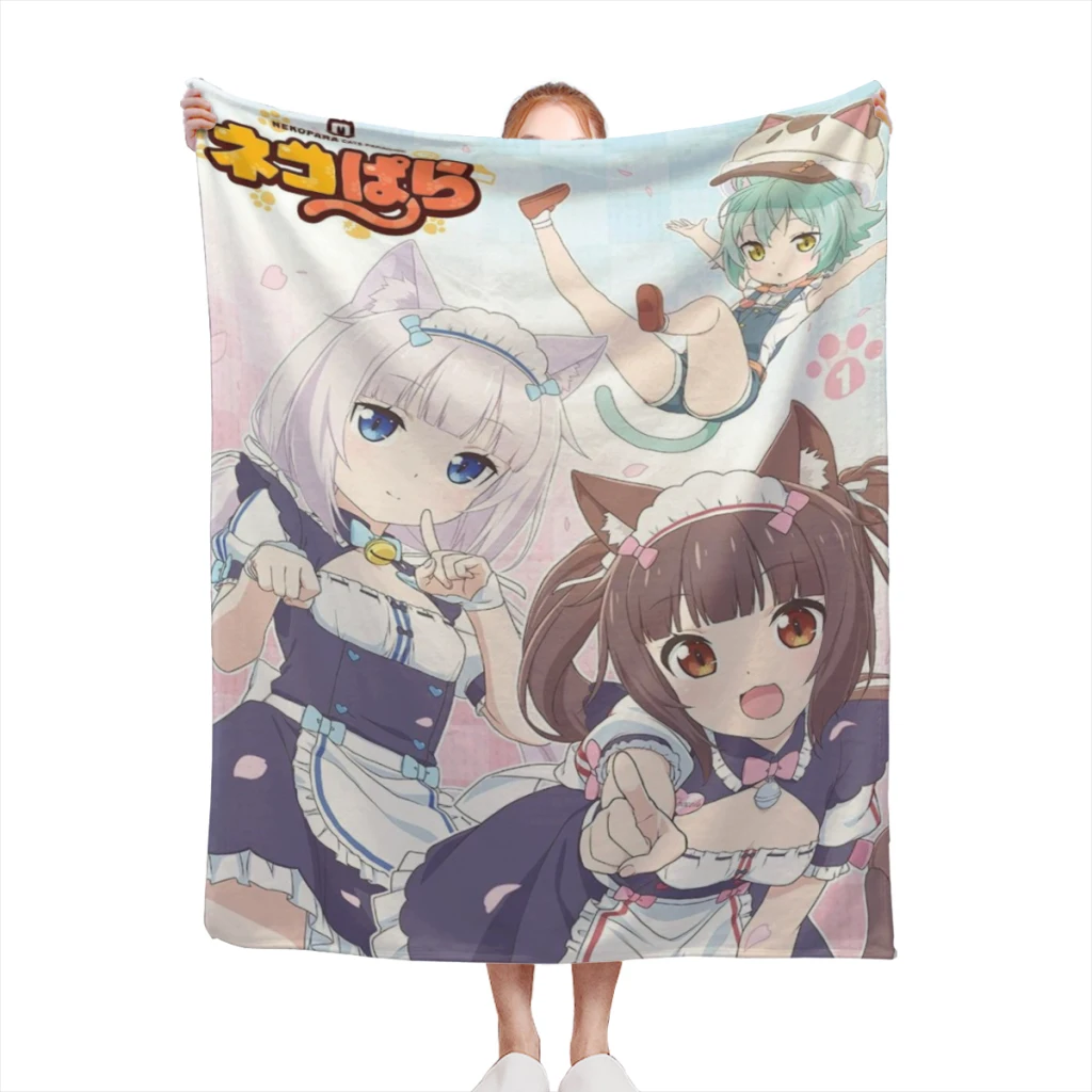 

Anime Nekoparas Kawaii Cute Medium Blanket Fluffy Soft Bedroom Decor Sofa Blankets Comforter Home and Decoration