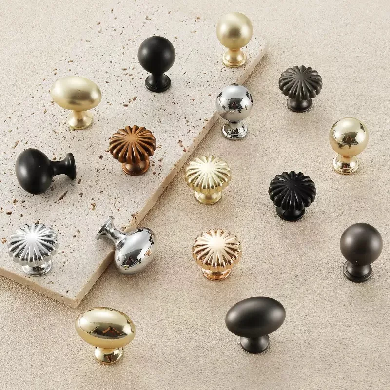 25mm-34mm nuevo mango dorado moderno perillas de cajón de gabinete de aleación de aluminio puerta de armario perillas de manija de muebles negras
