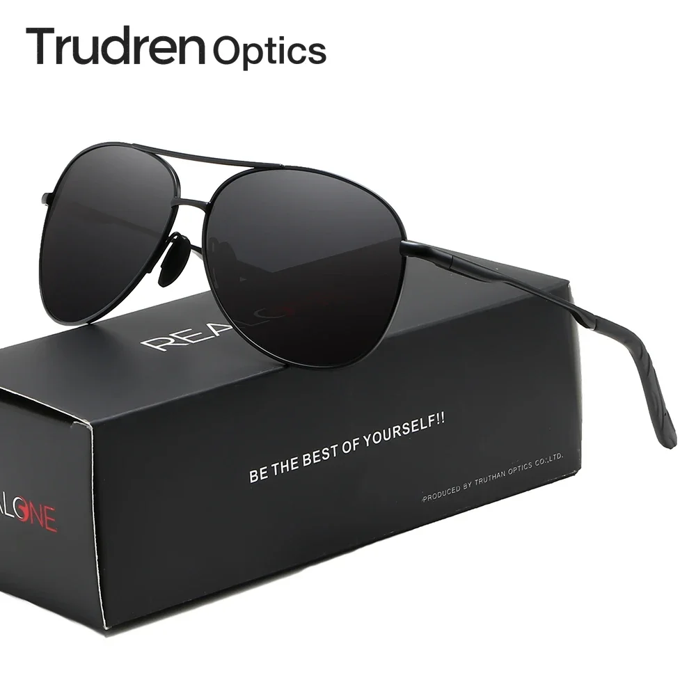 

Trudren Unisex Classic Pilot Sunglasses Women Flat Top Metal Sunglases UV400 Polarized Men Aviation Sun Glasses for Driving 1097