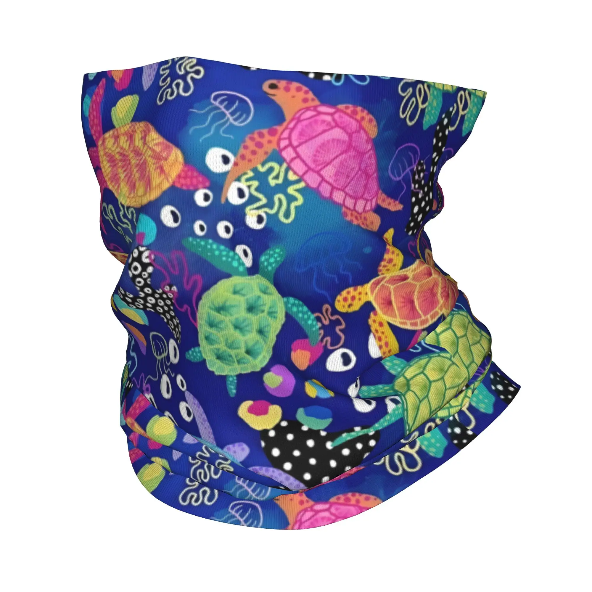 Bandana de tortuga marina colorida y divertida personalizada, polaina para el cuello, protección UV, bufanda para la cara, diadema para hombres y mujeres, pasamontañas de tubo
