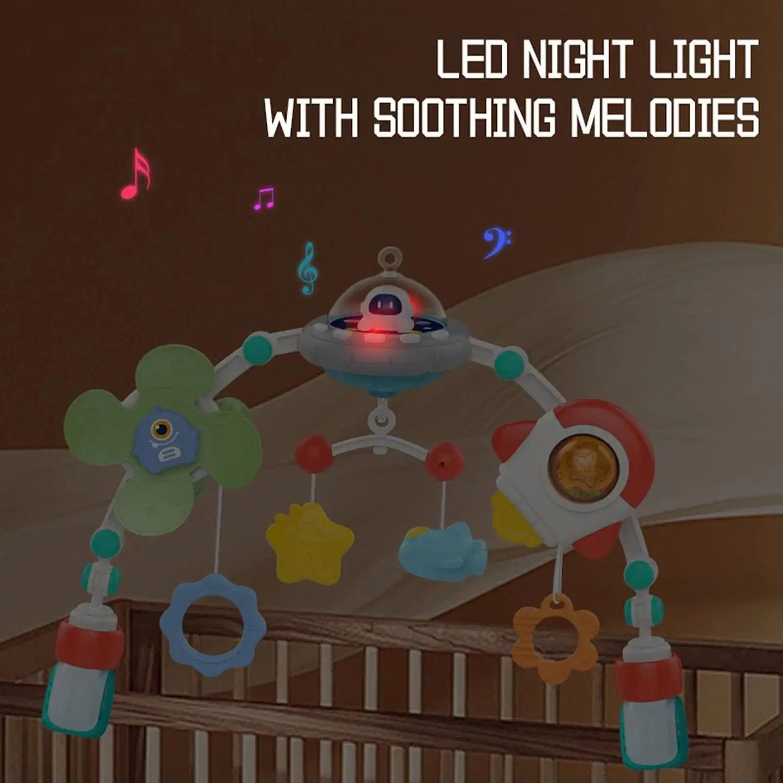 Culla per carrozzina con sonaglio giocattolo, sviluppo delle capacità motorie, giocattolo per culla ad arco per neonati, 0-24 mesi, sonno del bambino