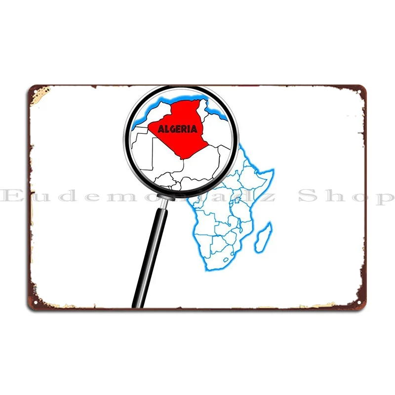 Algeria Magnifying Glass Metal Signs Design Customized Vintage Kitchen Poster Tin Sign Poster