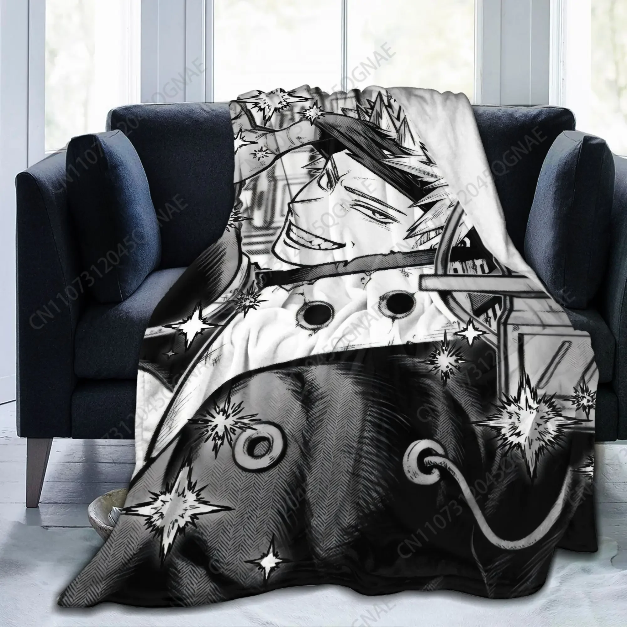 Custom Bakugou Katsuki Anime Printed Lightweight Fleece Blanket - Soft Warm Flannel, 59.06x78.74inch, All-Season Use, Modern Sty