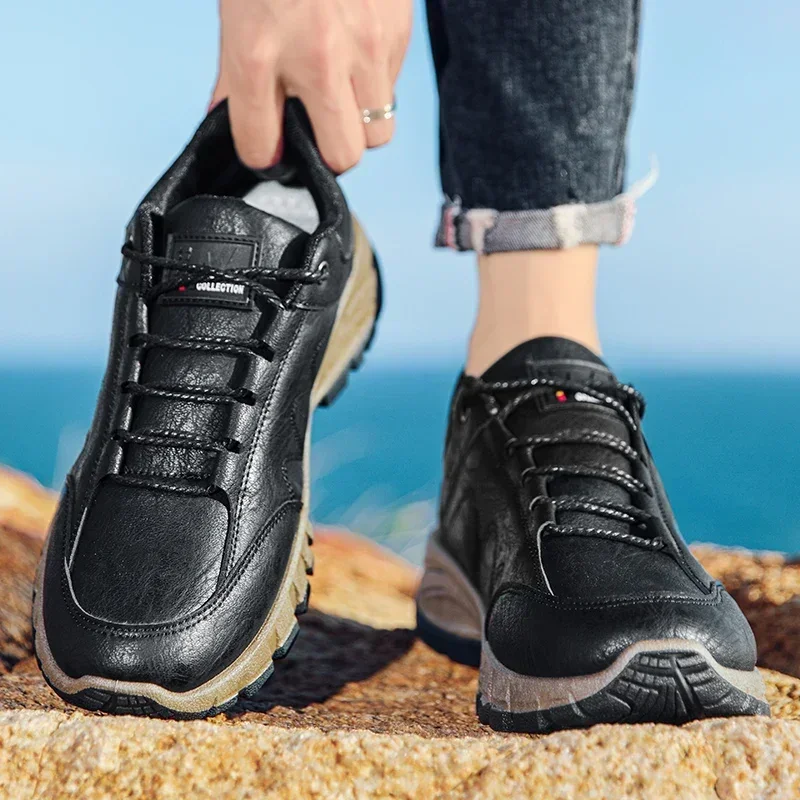 Sapatos casuais de couro masculino, com renda, Plataforma, Caminhada, Exterior, Aumentar altura, Tênis masculinos, Nova moda, 2023